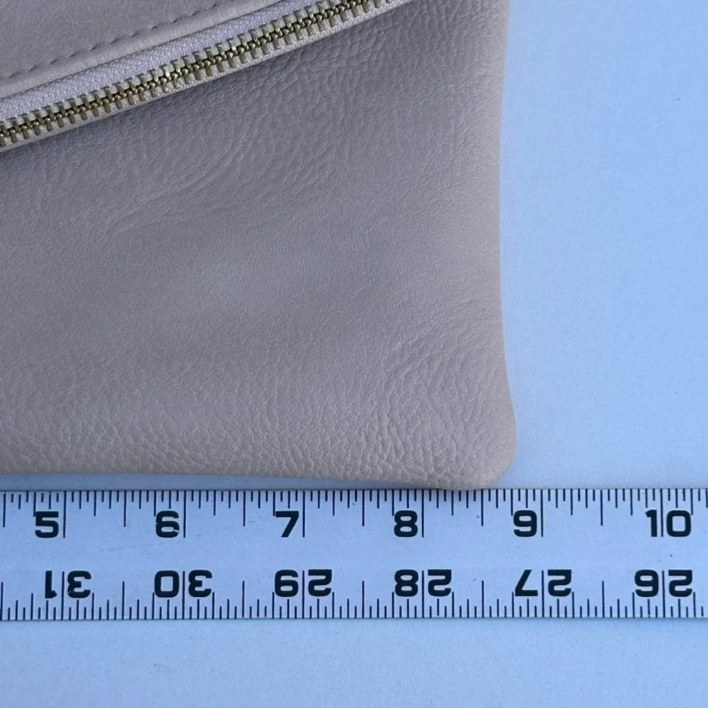 Candace Christian Napa Valley Taupe Leather Envelope Wristlet Clutch - No Strap